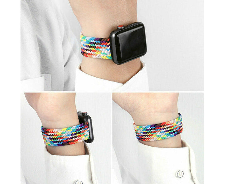 For Apple Watch Series Ultra SE 8 7 6 5 4 3 Iwatch Band Nylon Strap 38Mm/40Mm/41Mm - S - Purple / White 36#