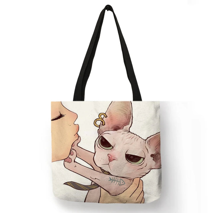 Sally ™ Kissing Cat Leisure Tote Bag.