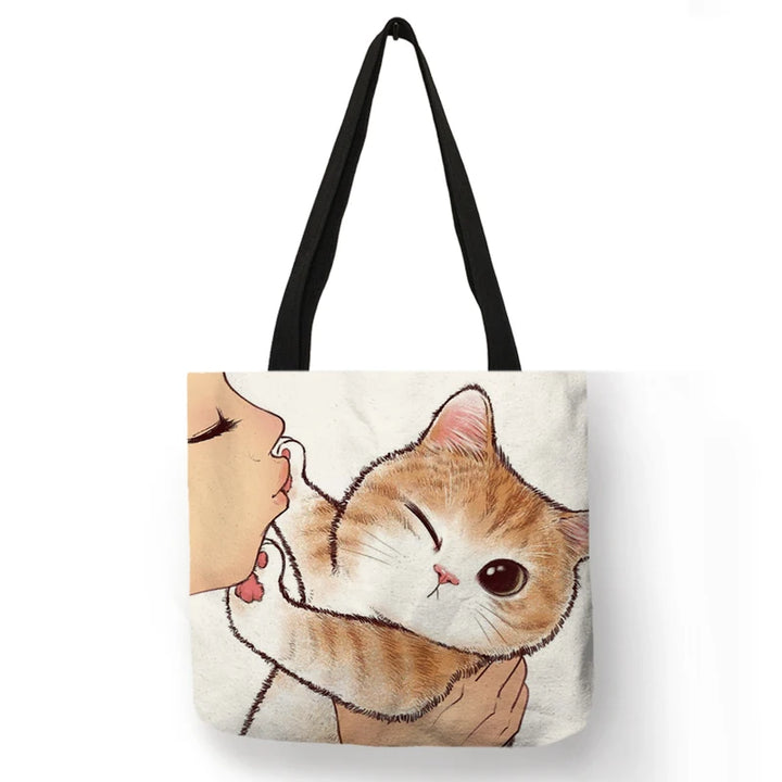 Sally ™ Kissing Cat Leisure Tote Bag.