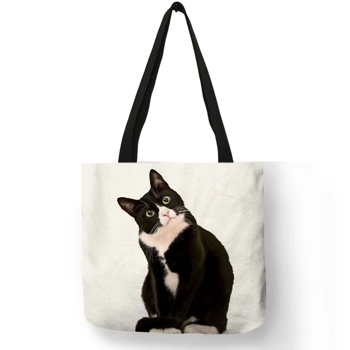 Sumi ™ | Black Cat Print Shopper Bag.