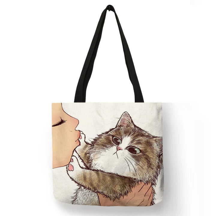 Sally ™ Kissing Cat Leisure Tote Bag.