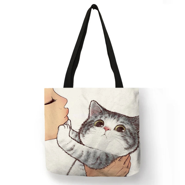 Sally ™ Kissing Cat Leisure Tote Bag.