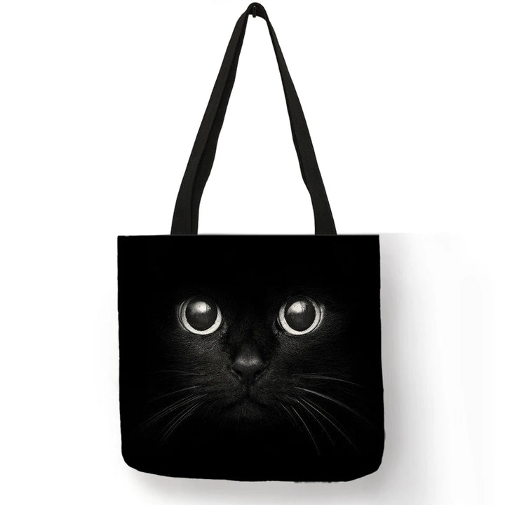 Sumi ™ | Black Cat Print Shopper Bag.