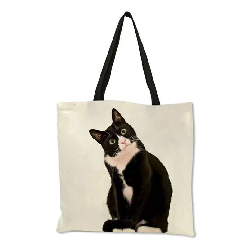 Sumi ™ | Black Cat Print Shopper Bag.