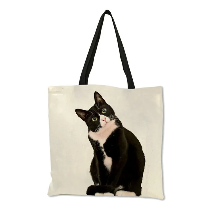 Sumi ™ | Black Cat Print Shopper Bag.