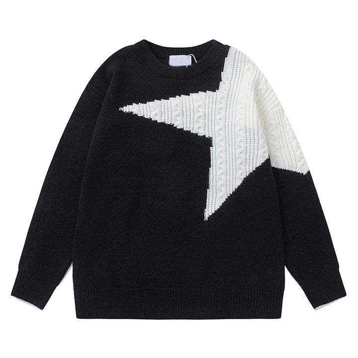 Selene ™ | Contrast Knitted Star Sweater.