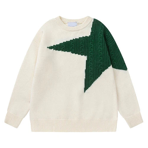 Selene ™ | Contrast Knitted Star Sweater.