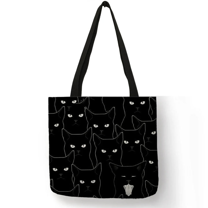 Sumi ™ | Black Cat Print Shopper Bag.