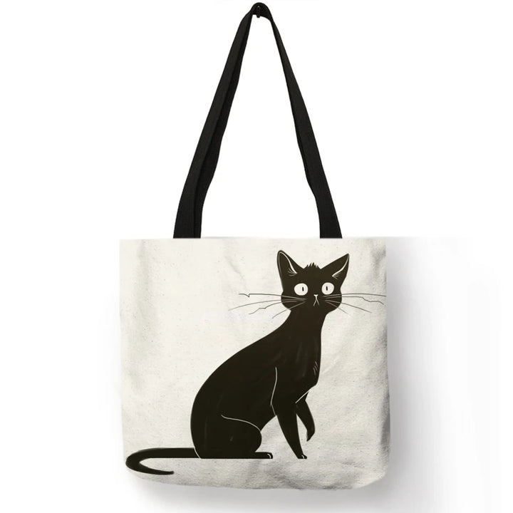 Sumi ™ | Black Cat Print Shopper Bag.