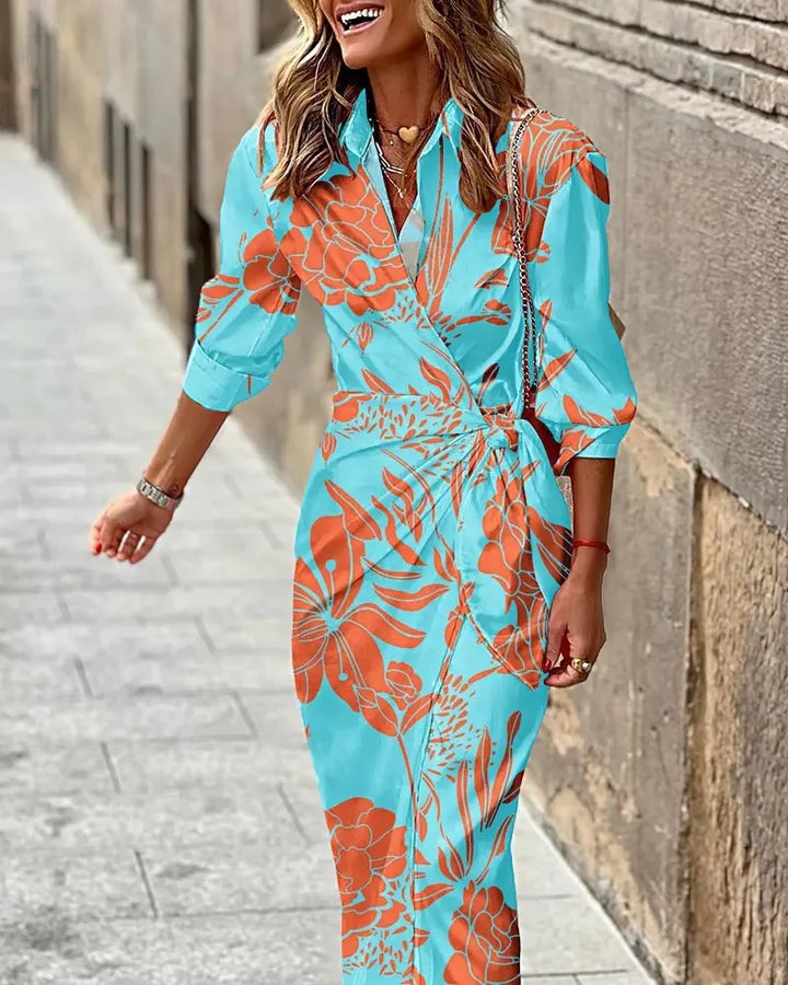 Solana™ | Elegant Striped Wrap Dress