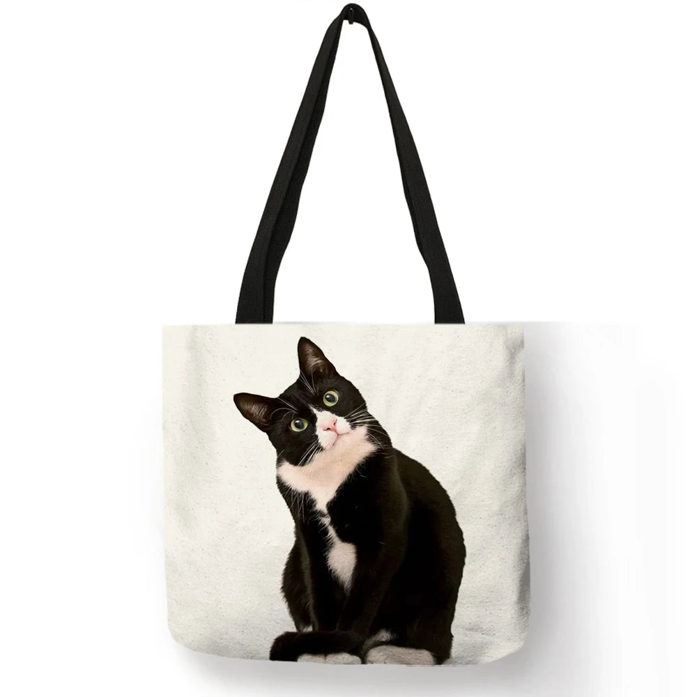 Sumi ™ | Black Cat Print Shopper Bag.