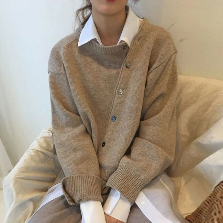 Anna™ | Knitted Asymmetric Cardigan.